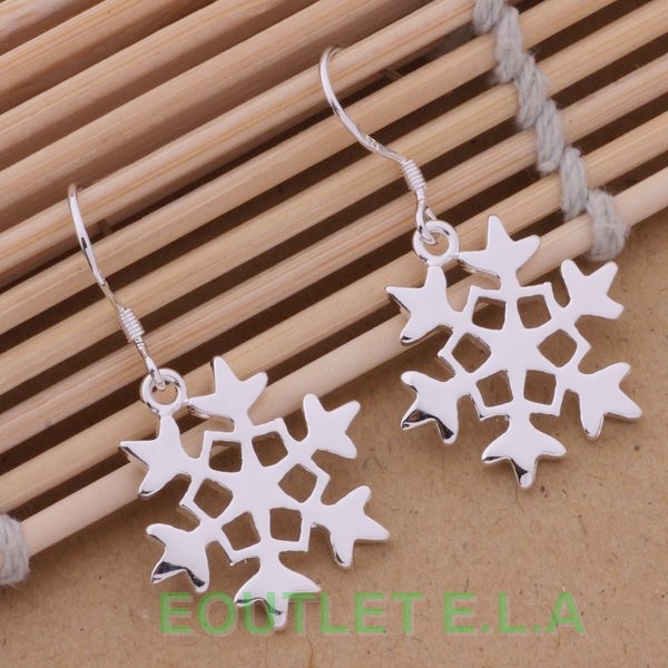 32mm SNOWFLAKE SILVER EARRINGS
